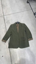 Leopard Trim  Casual Suit Jacket