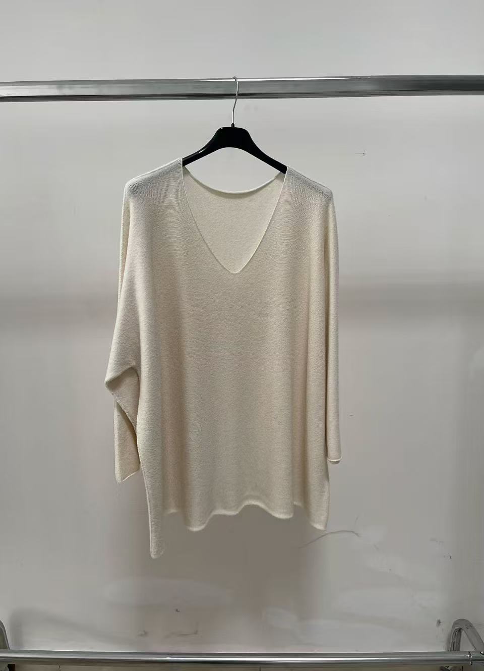 Oversized V-Neck Knit Sweater