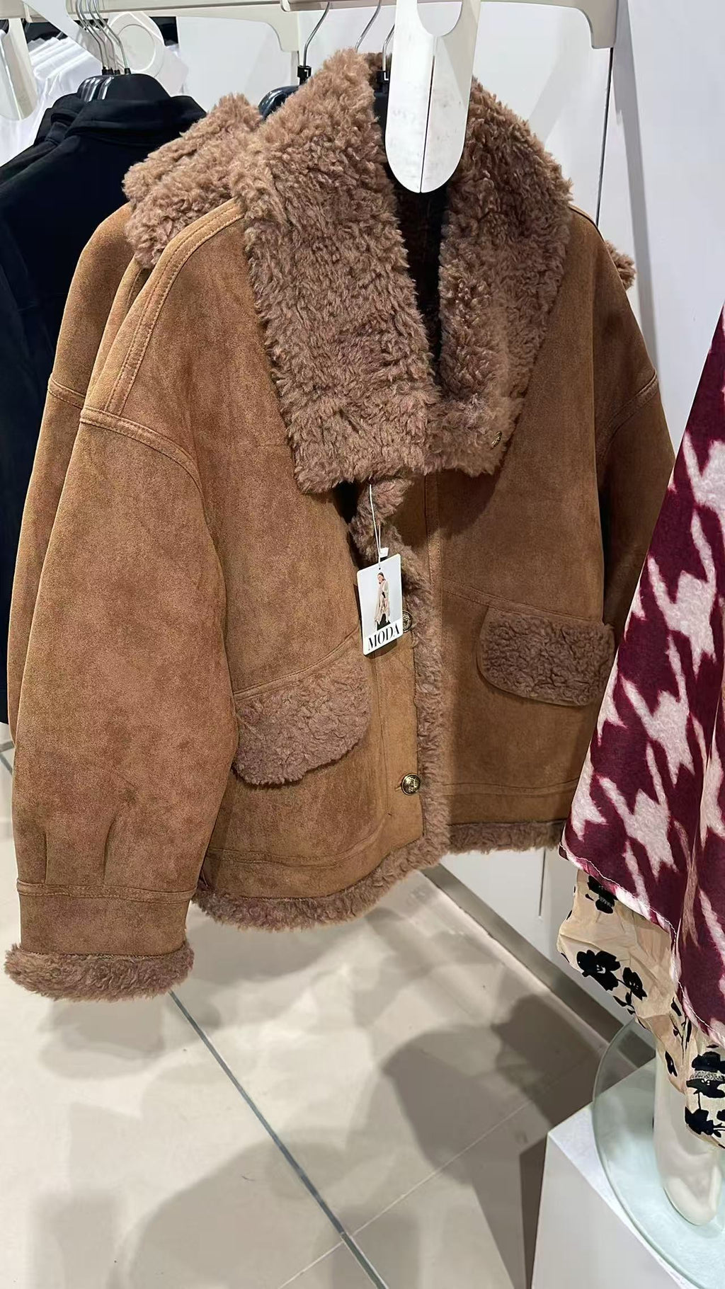 Faux Shearling Aviator Jacket