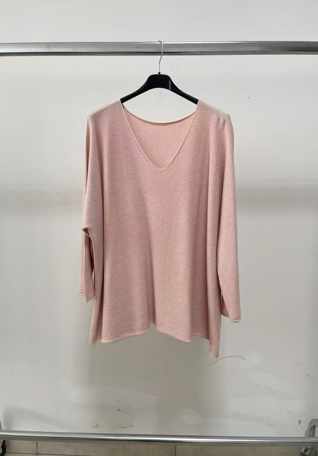 Oversized V-Neck Knit Sweater