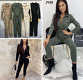 Long Sleeve Zip-Up Utility Jumpsuit