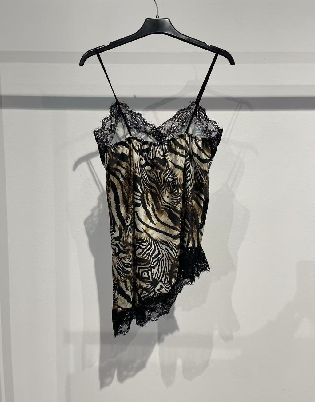 Zebra Lace Satin Camisole Top
